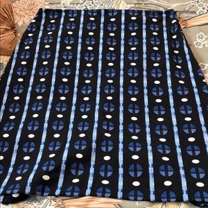 Cato Black and Blue Geometric Skirt
